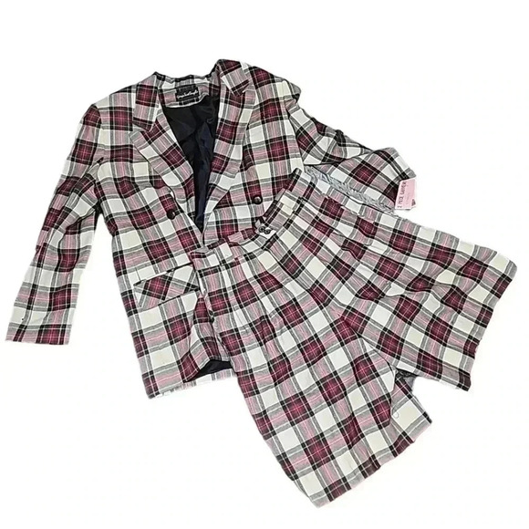 Giorgio San't Angelo Jackets & Blazers - Giorgio Sant’Angelo Vintage Plaid Wool 2-Piece Blazer & Short -Set Size 12